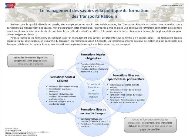 Le management des savoirs Transports Rabouin